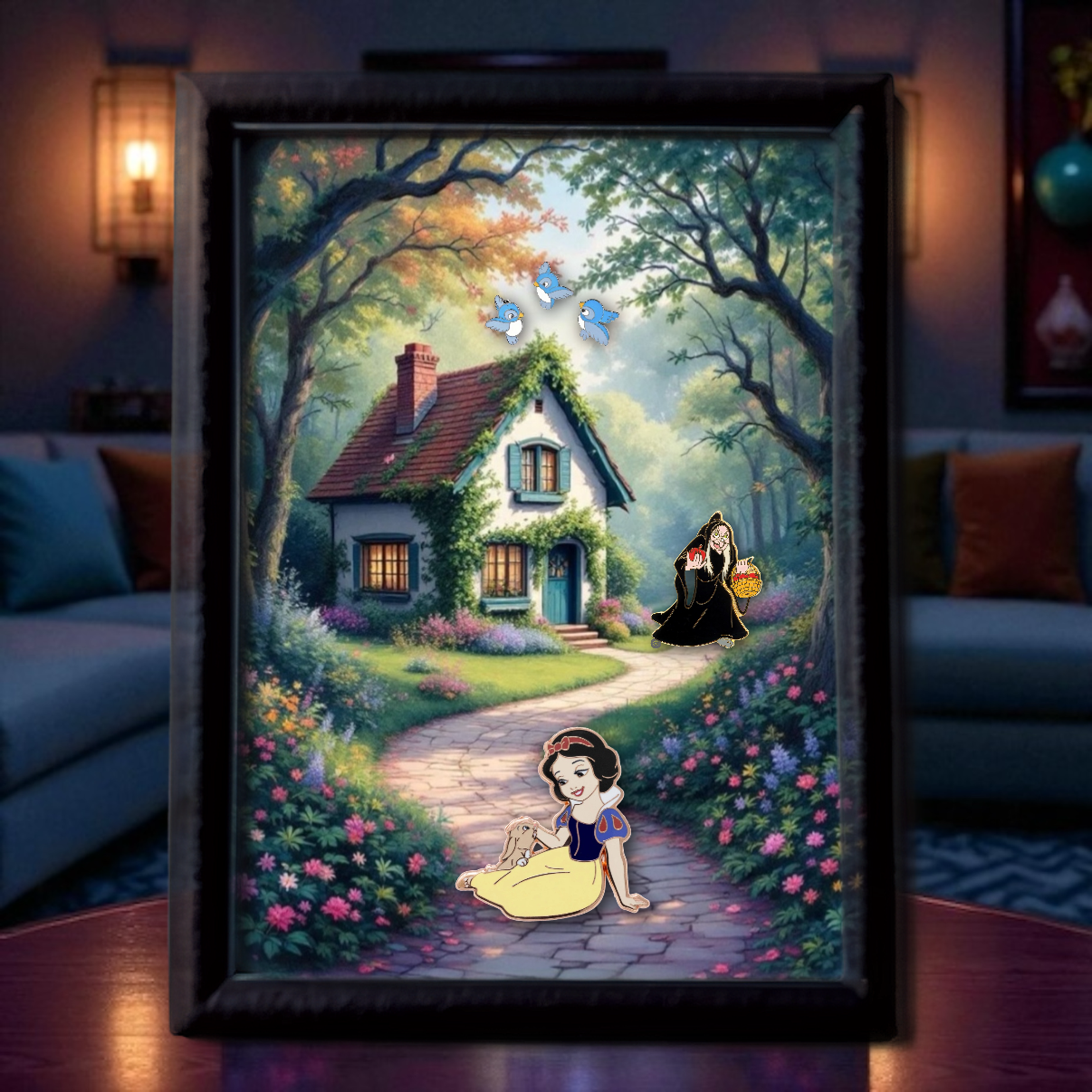 Forest Cottage & Cavern Gems Double Sided Scene Sleeve
