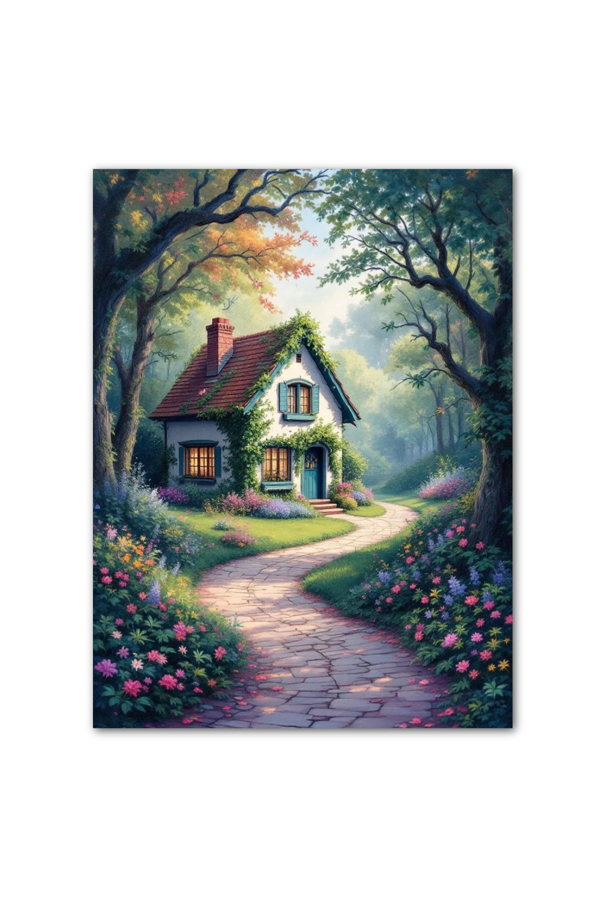 Forest Cottage & Cavern Gems Double Sided Scene Sleeve