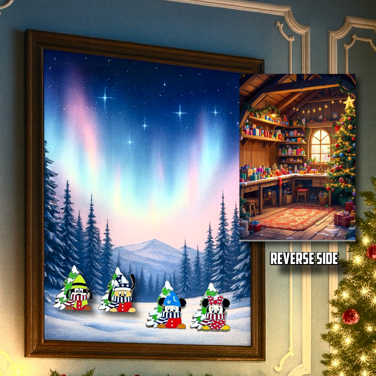 North Pole Workshop & Aurora Glow Double Sided Scene Sleeve™