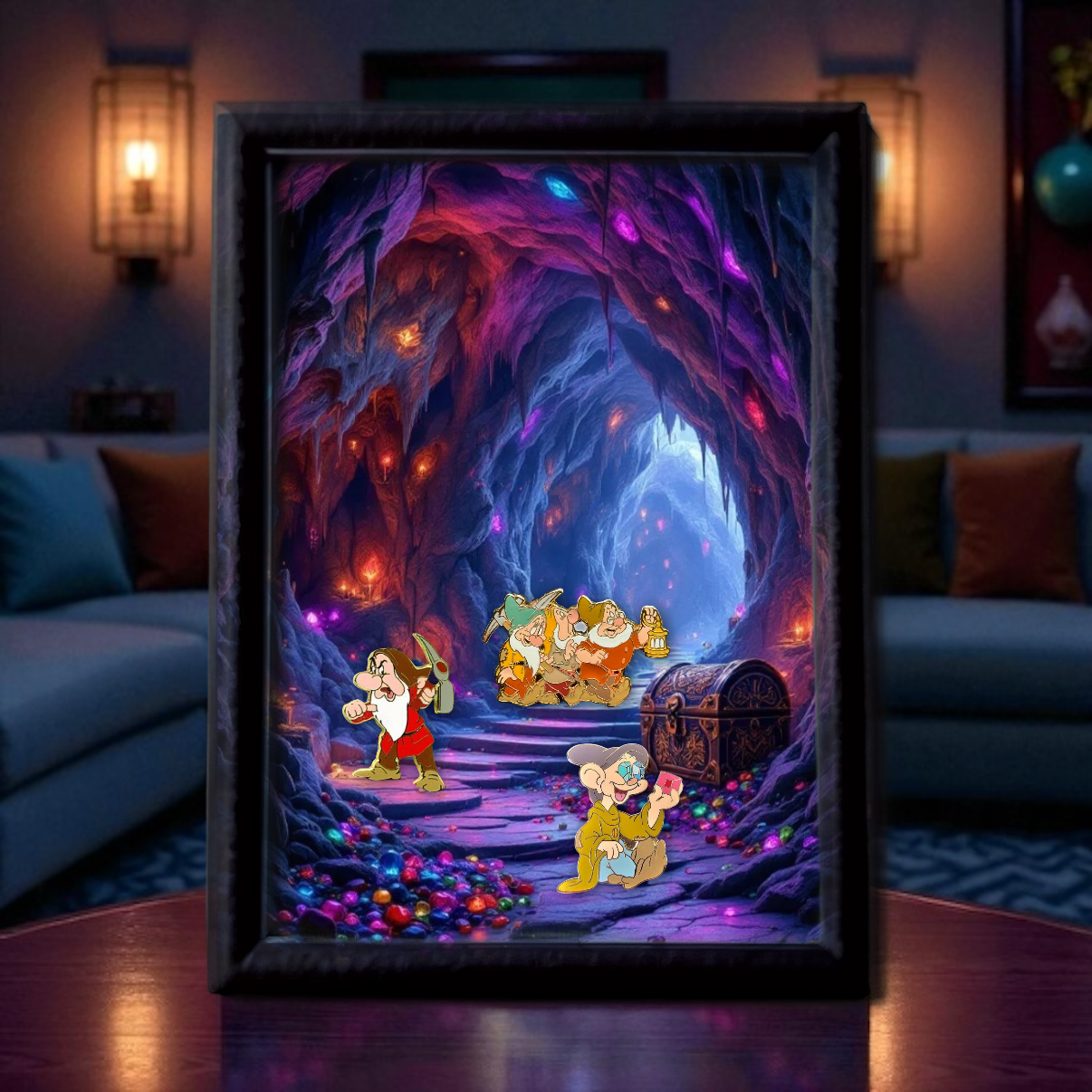Forest Cottage & Cavern Gems Double Sided Scene Sleeve