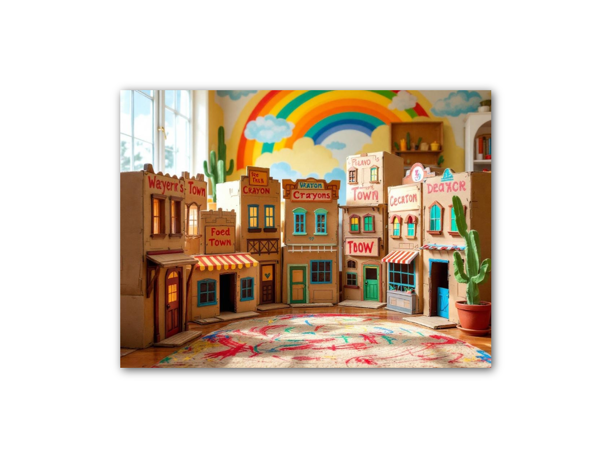 Toyroom & Wild West Town Double Sided Scene Sleeve