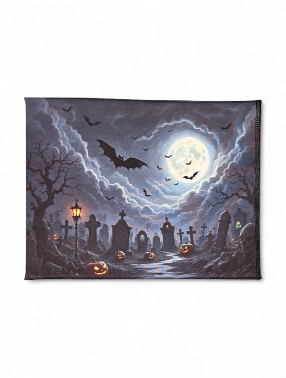 Misty Graveyard & Haunted Village Double Sided Scene Sleeve