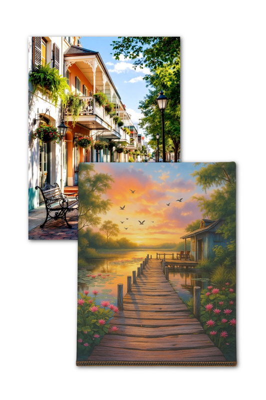 Bayou Evening and New Orleans Stroll Double Sided Scene Sleeve