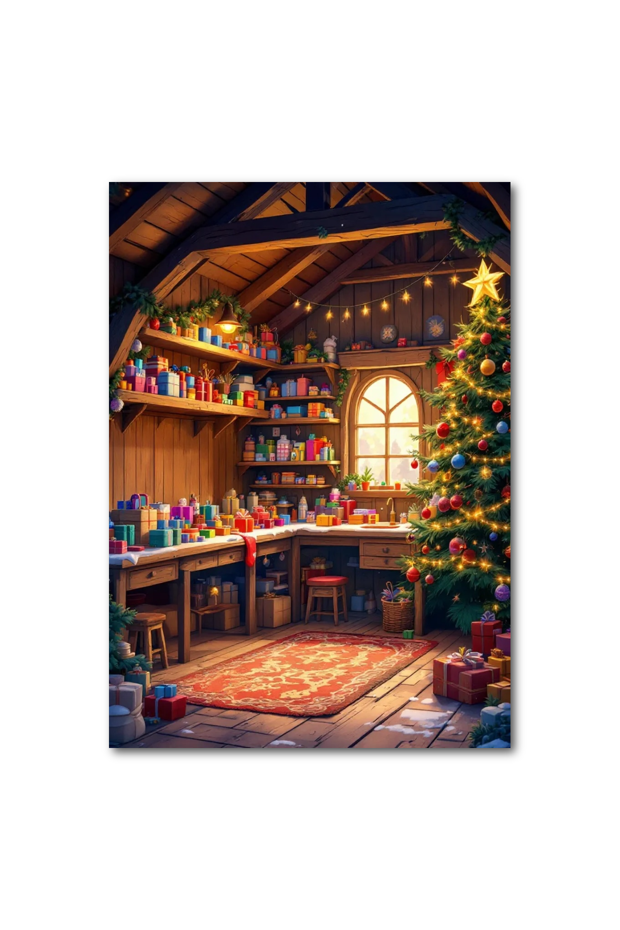 North Pole Workshop & Aurora Glow Double Sided Scene Sleeve™