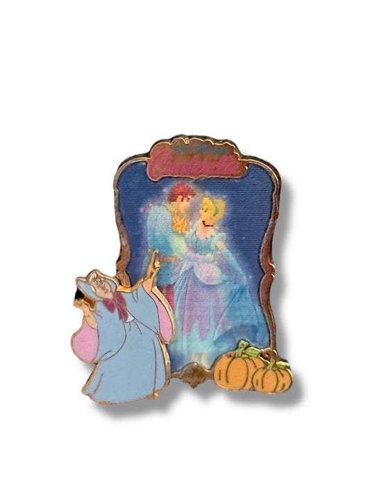 Cinderella Transformation Fairy Godmother Lenticular Pin