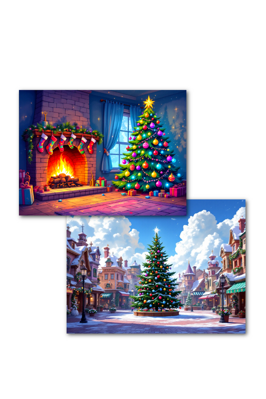 Holiday Tree & Village Square Double-Sided Scene Sleeve™