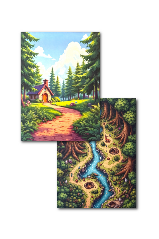 Cottage Trail & Enchanted Forest Scene Sleeve