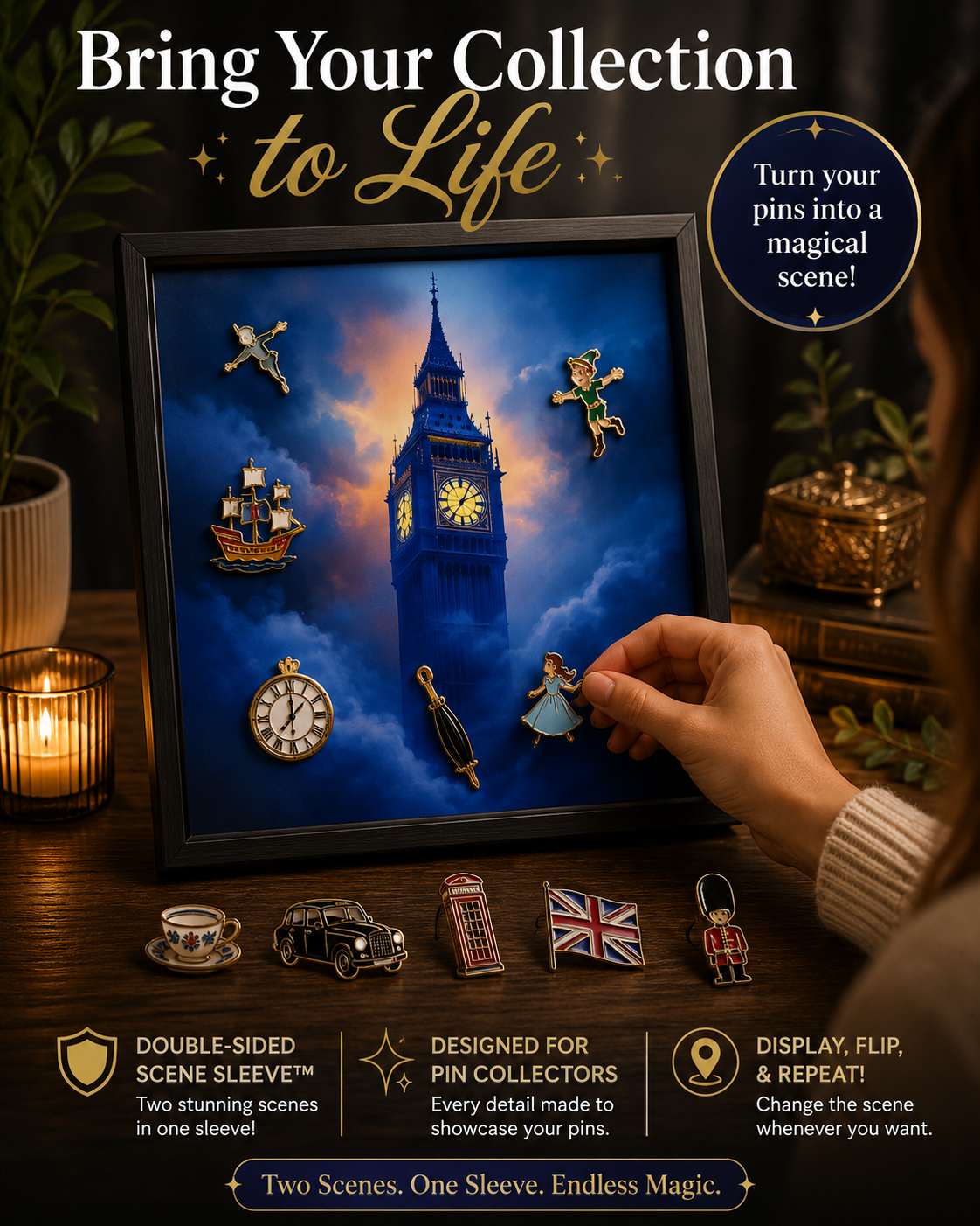 London Streets / Midnight Clocktower Double-Sided Scene Sleeve™