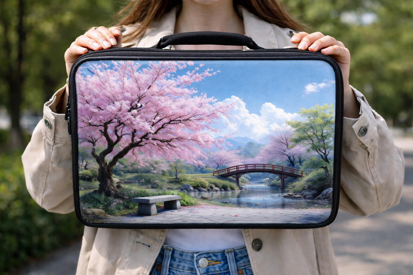 Cherry Blossoms & Mountain Coaster Double-Sided Scene Sleeve™