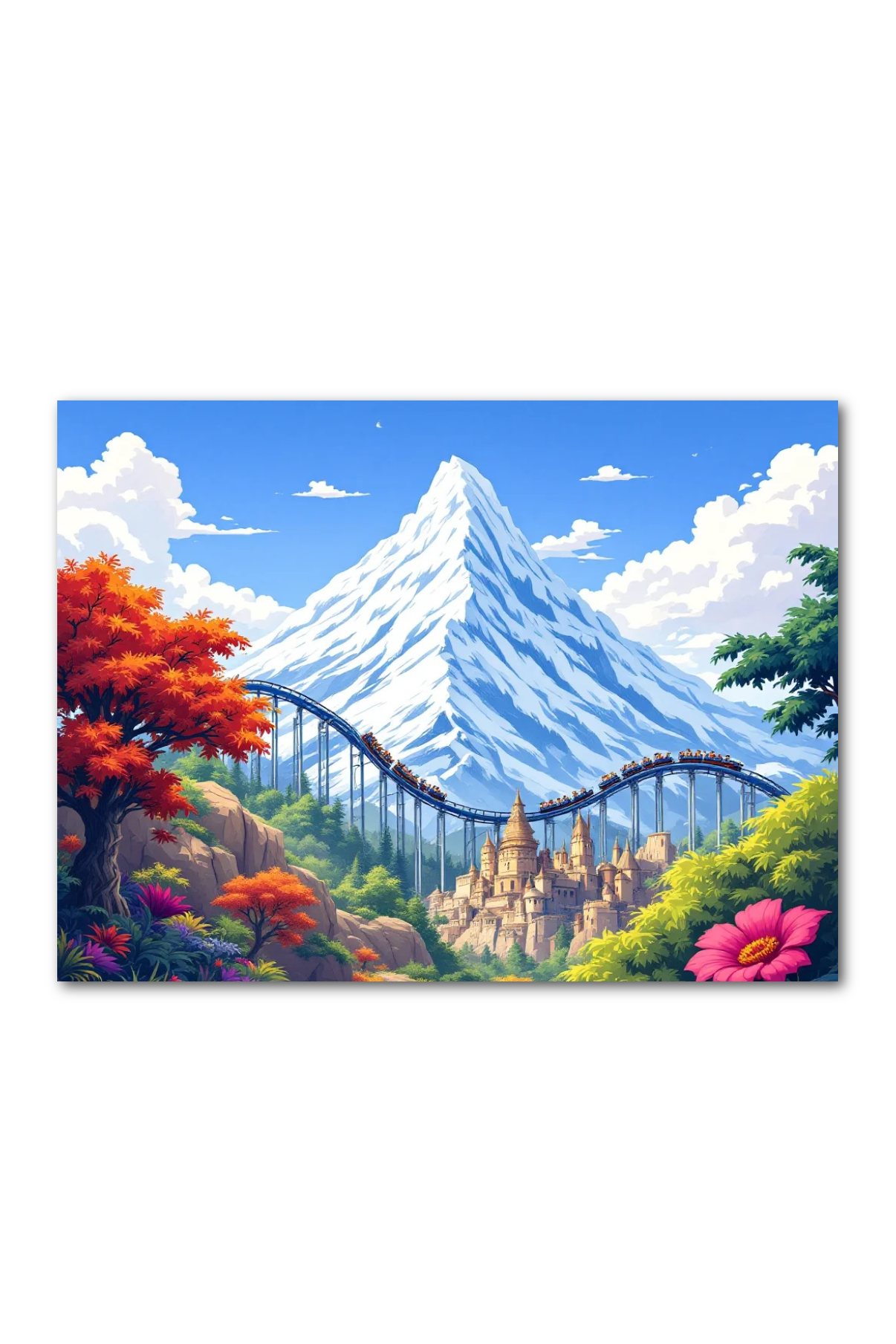 Cherry Blossoms & Mountain Coaster Double-Sided Scene Sleeve™